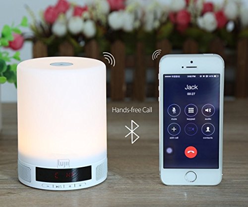 LUJII Bluetooth Lautsprecher Wireless Lautsprecher Lampe Lautsprecher Neueste Intelligente Tragbares Bluetooth Lautsprecher Multi Funktion Musik Sound Box LED Kinder Nachtlicht Touch Control Lamp (4 Dimmstufen Touch Lighting Sensor Schalter Augenschutz Lichtquelle) und Wecker Alarm mit Eingebauten Wiederaufladbaren 1800mAh Batterie – TF Karte Unterstützt – Freisprecheinrichtung – USB Charging Bluetooth Speaker Geeignet für den Innen und Außengebrauch Kids Home Deco Arbeiten Lesen Camping usw - 4