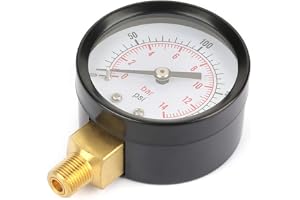 LiebeWH tryckmätare, basinloppsmätare 0-200 psi / 0-14 bar NPT 1/8 "för oljeluftvatten