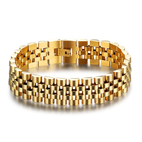 Preisvergleich Produktbild LZHMRetro Herren Armband Edelstahl Vergoldet Armband