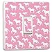 Pretty Light switch decoration stickers - Flower, Animal, Nature, Sport Designs - Generic Single - by stika.co (horses on pink)