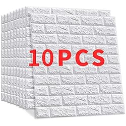 10 Pieces PE mousse 3D brique de pierre Win-Y DIY Auto-Adhésif Autocollants Imperméable Papier Stickers muraux Autocollants Décor mur Stickers carrelage gaufrée Wall Stickers 23.6"x23.6"