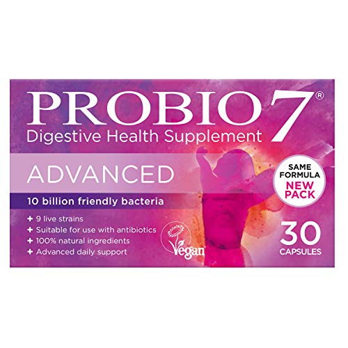 Probio7 Advanced | 9 Cepas Vivas De Bacterias Beneficiosas | Cada Cápsula Proporciona 10 Billones De Bacterias Beneficiosas & 2 Tipos de Fibra Prebiótica | Suplemento De Salud Digestiva