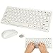 Produktbild DingLong Bluetooth Keyboard, Ultra Slim 2,4 GHz Drahtlose Tastatur mit Maus-Mäuse-Kit-Set für PC-Computer (Weiß)