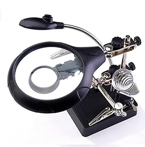 With power lamp function magnifying glass 10 times stand Magnifier desktop cell phone repair soldering iron