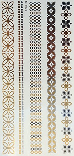10 Sheets Metallic Tattoo Flash Tattoo – 10 verschiedene Bögen viele Motive Set 2 - 6