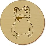 Azeeda 6 x 'Rana' 95mm Redondo De Madera Posavasos (CR00080655)