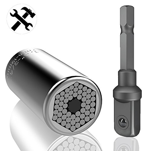 Preisvergleich Produktbild BUIEJDOG Steckschlüssel Universal 7-19mm Universalschlüssel Universalnuss Multifunktions-Handwerkzeuge Adapter Repair werkzeuge set Bohrmaschine Adapter Socket Professional Repair Tools