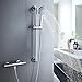 Produktbild BONADE Duschset mit Thermostat Duschsystem Regendusche Duschsäule inkl. Verstellbar Duschablage Duschstange Handbrause Duschkopf für Bad/Badewanne