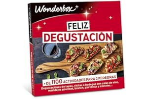 WONDERBOX - Caja Regalo - Feliz degustación - 1 cata y o degustación para 2 Personas a Elegir Entre 1100 Comidas: Tapas, cata de Vino, cócteles, Brunch