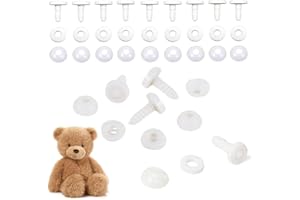 AMACOAM Articulaciones de Muñeca para Amigurumis de Ganchillo 20 mm Articulaciones Muñecas Plástico Articulaciones Muñecas Animales Extremidades y Articulaciones de Cabeza para Juguetes, DIY, Oso de Peluche