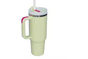 LAUGCIHE 30oz Tumbler with Handle and Straw Lid - Insulated Stainless Steel Water Bottle, Travel Mug, Iced Coffee Cup - Hot and Cold Beverages, Water Cup with Handle (Avocado Green)