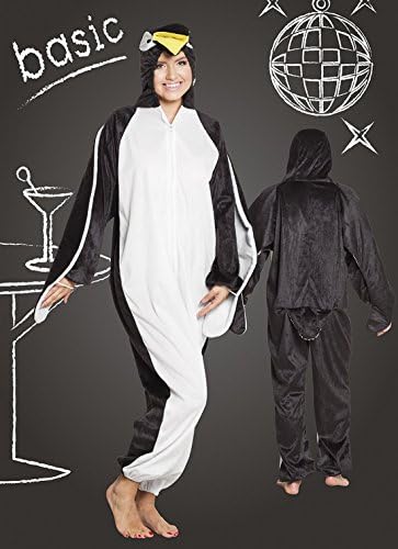 Carnival Bud – Children's Themed Party Carnival Costume Plush Penguin Set Age 12-14, 152/164, Jumpsuit, Onesie, Multi Coloured