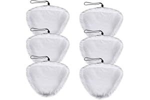 Feicuan 6 Pezzi Panni in Microfibra Scopa a Vapore Lavabile Pulizia Pavimenti Pad Cover per H2O X5 Vax Steam Mops,28x20cm Bianco