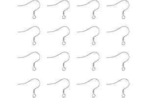 PH PANDAHALL PandaHall Elite Acero inoxidable ganchos del pendiente,Acero inoxidable Color,17x10.5mm,agujero: 2 mm; Pin: 0.7mm