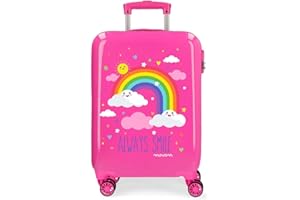 MOVOM Enso Arcoiris Always Smile Valise Trolley Cabine Rose 38x55x20 cms Rigide ABS Serrure à combinaison 35L 2,3Kgs 4 roues Bagage à main