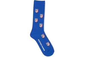 GAMBEA Calcetines Atlético de Madrid Escudo Azul. Calcetines Atlético de Madrid. Producto Oficial Tallas 41-46 y 36-40. Caña media
