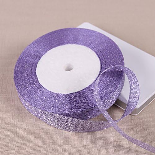1.5 Cm Color With Gold And Silver Ribbon In The Implementation Of The Implementation Of The Ribbon Gift Wrapping Bouquets Packaging, Light Purple Silver 21# 22M