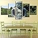 Produktbild Fbhfbh Artwork Poster Hd Prints Home Für Wohnzimmer Dekor 5 Stücke Buddha Wandkunst Religiöse Modular Rahmen Bilder Leinwand Malerei, 12X16 / 24/32 Zoll, Mit Rahmen