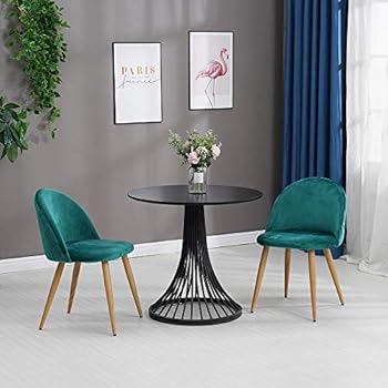 Sedie Da Pranzo Scandinave - Set Di 2 Con Gambe In Faggio Massiccio, Cuscino In Pelle PU, Capacità 120kg