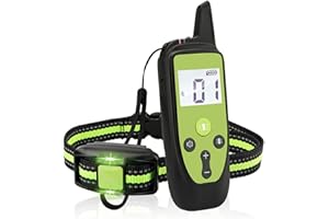 HXWEB PET Collare Addestramento per Cane, Collare Antiabbaio per Cani con Vibrazione Suono, IP67 Impermeabile Ricaricabile per Cani di Piccola Taglia Media e Grande con Controllo a Distanza 1640 FT