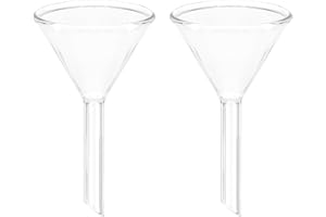 PATIKIL 50mm Glass Funnel, 2 Pack Short Stem Scientific Borosilicate Glass Heavy Wall Funnel for Filling Water Bottle Home Lab Kitchen Use