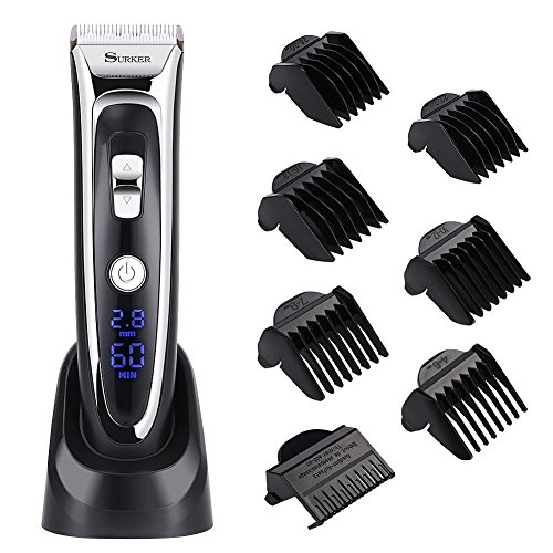 GHB SURKER Hair Clipper Rechargeable Hair Trimmer Cordless Beard Shaver with LED Display