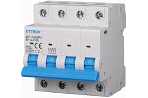 ZOREI Interruttore Magnetotermico Fotovoltaico, 4P DC 1000V 6KA, Occupa 4 Moduli DIN, MCB DC 4P C16 16A