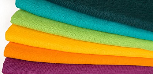 divata Mini-Mulltücher/Mullwaschlappen 6er Set Rainbow ca.38×38 - 6