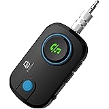 ByDiffer Bluetooth 5.0 Adapter Transmitter Empfänge, 2 Kopfhörer und Mobiltelefone gleichzeitig koppeln, 3-in-1 3,5mm Aux Aud
