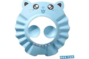 LuLiyLdJ Cappello Doccia per Bambini, Visiera Regolabile, Cuffia da Doccia Sicura, Blu, 1 Pezzo