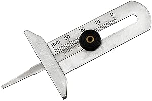 WVRLY Herramienta de medición de banda de rodadura de neumáticos de acero inoxidable, medidor de profundidad de banda de rodadura de alta precisión, calibrador de profundidad de banda de rodadura de 0-30