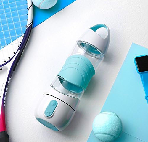 Beauty Water Lighting Spray Timing Creativity Outdoor Portable Sports Water Bottles,Blue-400ml