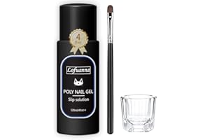 Lofuanna Poly Gel Slip Solution-120ml Slip Solution für Poly Extension Gel Nails,Anti-Haft Gel Solution Liquid Set mit Nagelbürste und Glas Cup,Easy Spread für Poly Gel DIY für Anfänger