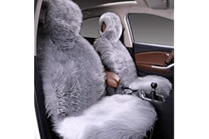 ‎BIG ANT Big Ant Premium LAMMFELL Sitzbezug Auto Vordersitz (94x50cm) - Schaffell Sitzauflage mit Haken für Sitzheizung, Winterkomfort & Rutschsicherheit Sitzkissen für Alle Auto - Grau (1 Stück)