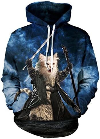 Meow Stars People 3d Sweatshirt Men/women Hooded Hoodies Print Cat Warrior Cap Sweatshirt Tracksuits JH0038 S