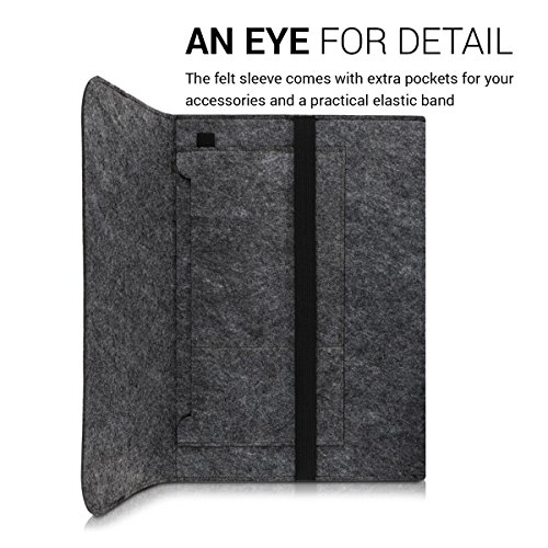 kwmobile Laptoptasche Filz Sleeve f  r 17  17 3 Laptop Notebook Ultrabook - Notebook Tasche Schutzh  lle Laptop Case H  lle in Dunkelgrau mit Innentas