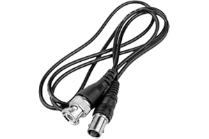 BRIEFCEC CCTV Câble BNC, Video DC Power Connecteur BNC Vidéo 1 Mètre Câble Surveillance, BNC Mâle à Femelle Connexion Câble pour CCTV Caméra DVR Système de Sécurité Surveillance (1M Câble, 1Pièces)