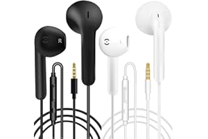 ZJXD 2 Pack kopfhörer mit Kabel in Ear kopfhörer Kabel Ohrhörer mit Mikrofon und Lautstärkeregler Headset mit 3.5mm Kopfhörern für Phone Samsung Huawei Android Smartphone Laptop MP3 Players