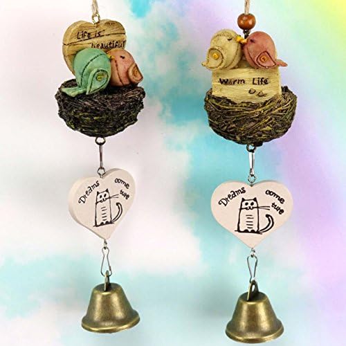Cartoon Bird Wind Chime Environmental Protection Resin Crafts Home Decoration Gifts Creative Students Gifts Life Gifts Ornament For Bedroom Livingroom , Set of 2