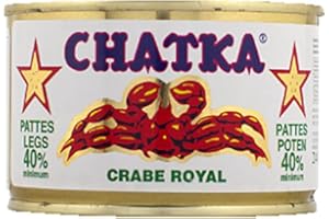 chatka - Crabe Royal, 40% Minimum de Pattes - La boîte de 240g - (pour la quantité Plus Que 1 Nous Vous remboursons Le Port supplémentaire)