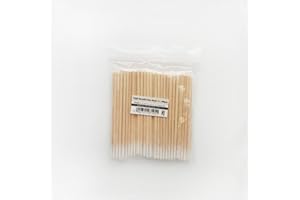 MISTERO MILANO Patyczki higieniczne – drewniane patyczki higieniczne aplikatory do tatuażu, brwi, urody, makijażu, paznokci – usuwanie kurzu i brudu – długość 7 cm – bawełniana końcówka – 100 sztuk
