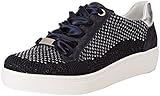 schuhe weite h modern Echtes Leder ARA Damen New York Sneaker, Blau-Silber, 06, 39 EU