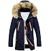Produktbild Mantel Unisex Parka Herren Winterjacke Damen Wollmantel Cabanjacke Kurzmantel Wärmejacke Jacke Übergangsjacke Kapuzenjacke Steppjacke Kapuze aus winddichter Strickjacke Sportjacke LMMVP (S, Marine)