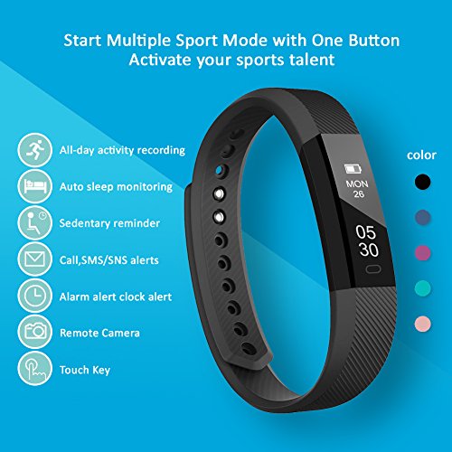 LINTELEK Fitness Tracker Uhr mit schlankem Touchscreen und Armbändern, Tragbar Aktivität Tracker als Schrittzähler Schlafmonitor - 2