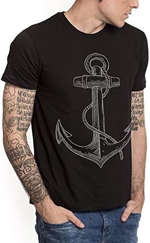 VIENTO Old School Anchor Men´s T-Shirt (S, Black)