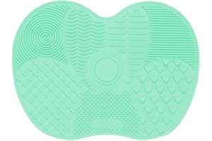 LMYZCBZL Silikonowa Mata do Czyszczenia, Mata do Czyszczenia Pędzla do Makijażu, Przenośne Narzędzie do Mycia Pędzli do Makijażu (Zielony)