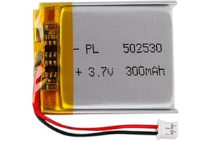 HOSIFIY Akumulator 3,7 V Lipo, 3,7 V 300 mAh 502530 litowo-jonowy litowo-polimerowy z przyłączem 2P-PH o rozstawie 2,0 mm