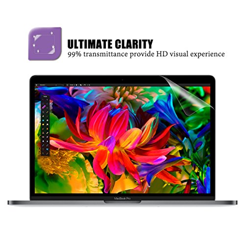 LENTION Screen Protector Displayschutzfolie Klarer Schirmschutz per MacBook Pro (13″, 2016, vier / zwei Thunderbolt 3-Anschlüsse) A1706 / A1708, USB C, HD Schutzfolie mit hydrophobe fettabweisende Beschichtung - 5