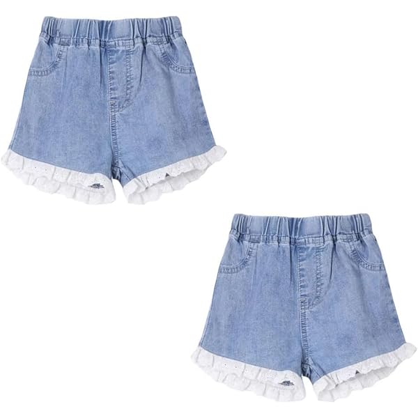 Pantaloncini Jeans Per Bambine - Confezione Da 2 Con Vita Elastica - Foto 4