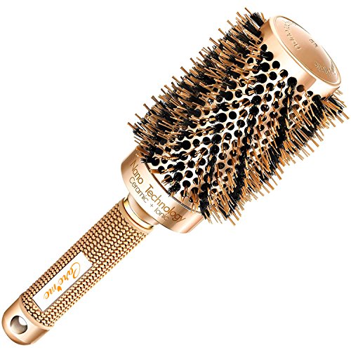 Beste Rundbürste zum Haare trocknen / föhnen, mit natürlichen Wildschweinborsten für Föhne (5.3 cm) - Haarstylingprodukt in Profi-Salonqualität für gesunde, seidig glänzende & gleichmäßige Föhnfrisuren